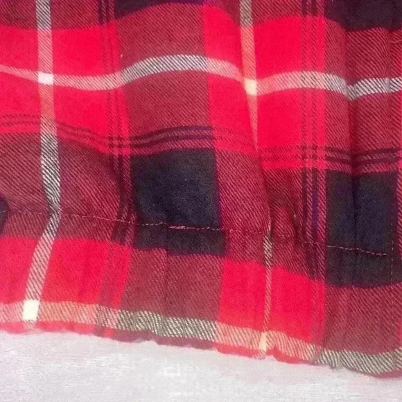 LOVE + JOY tartan red plaid sherpa zip up Jacket size Small Exc Con - Picture 4 of 8